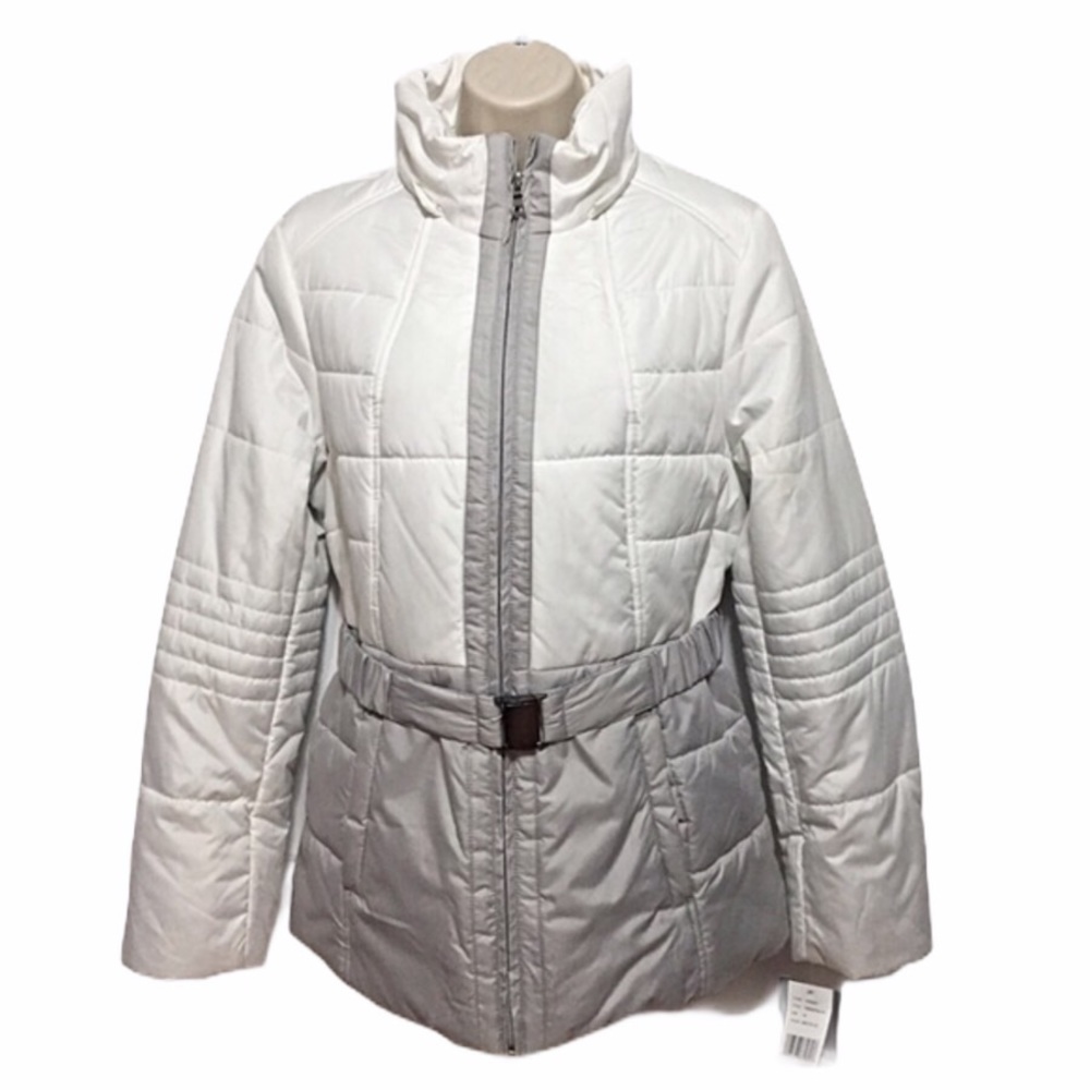 Weather Tamer White & Grey Color-block Jacket